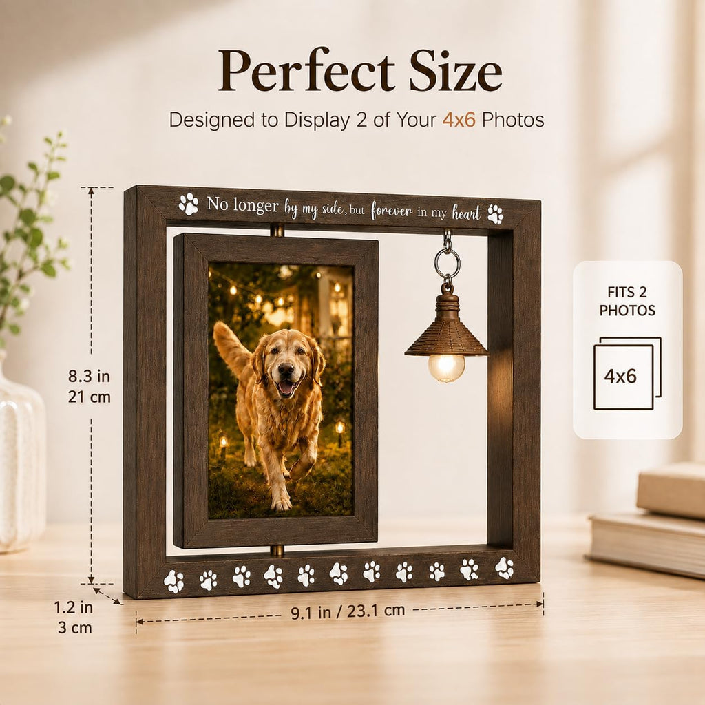 Dog Memorial Gifts for Loss of Dog, Dog Memorial Picture Frame with Light
