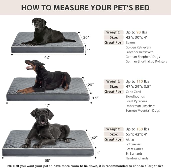 WNPETHOME Orthopedic Big Dog Beds Large Sized Dog, Waterproof Extra Large Dogs - Image 6
