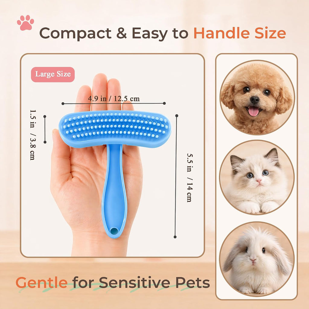 Soft Silicone Bunny Brush for Shedding Rabbits, Cats & Small Dogs