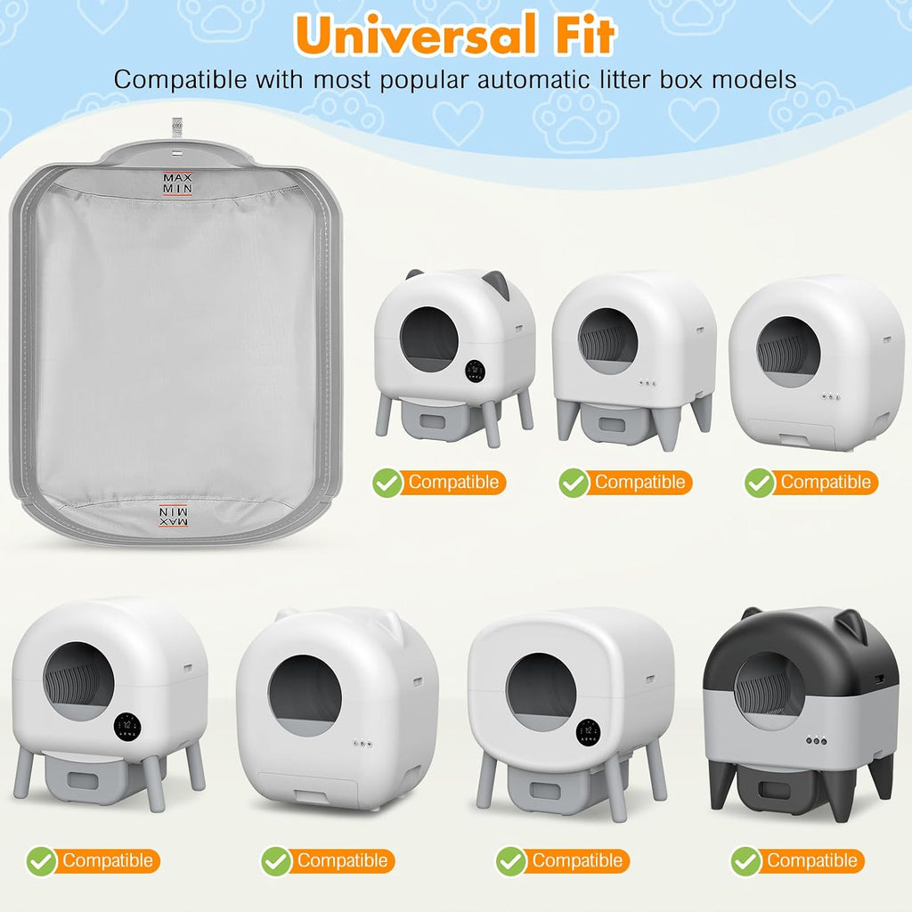 BKNOOU 2 Pack Self Cleaning Litter Box Waterproof Pads with 30 Liners
