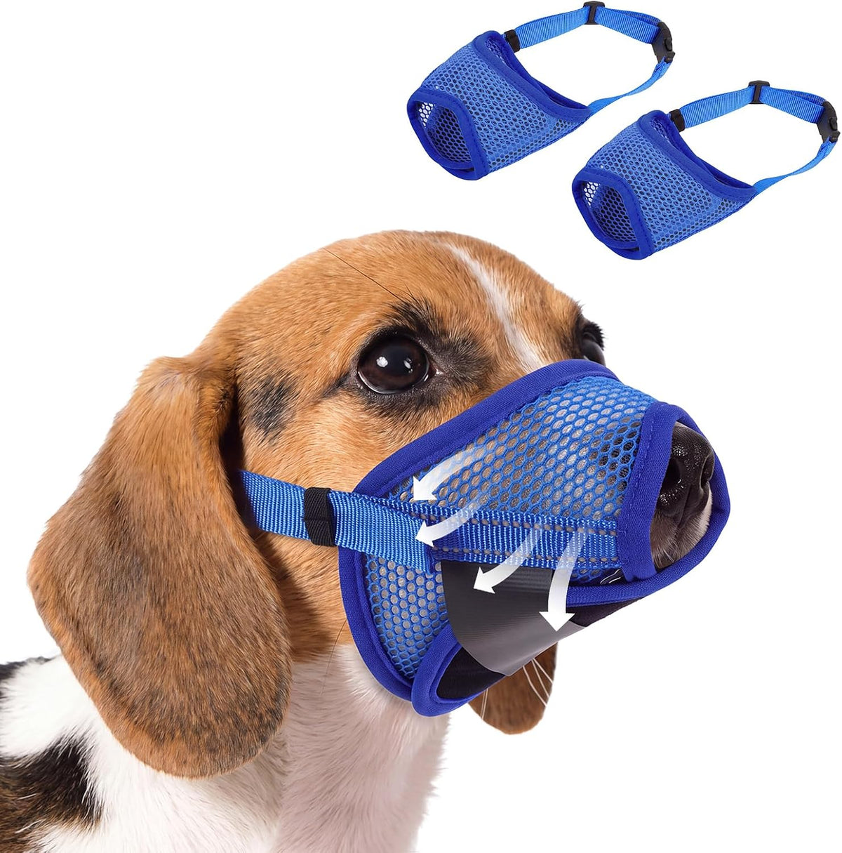 LelePet 2 Pack Soft Air Mesh Muzzles for Large Sized Dogs, Pink, L