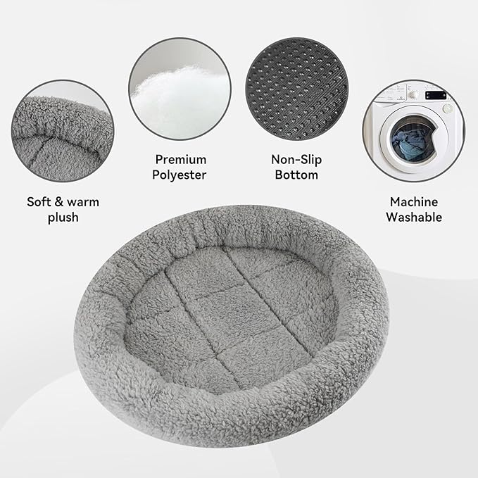 Enjoying Plush Cat Bed Mat Diameter 19.5" Round Pad - Image 3