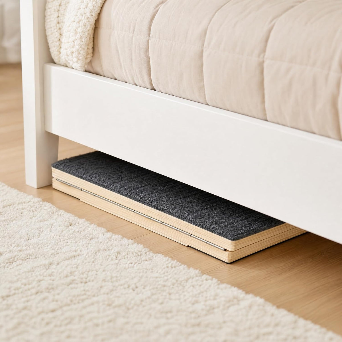 2PCS Adjustable Wooden Dog Ramp for Small Medium Dogs, Non-Slip Foldable Pet Ramp for Bed Couch Stairs, Ideal for Senior Dogs & Joint Pain, Portable Height Adjustable Dog Stairs for Indoor Use