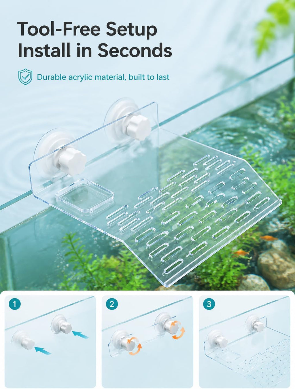 J-star Large Reptile Basking Platform, Aquarium Turtles Turtle Basking Platform, Turtle Tank Accessories Floating Turtle Habitat Dock