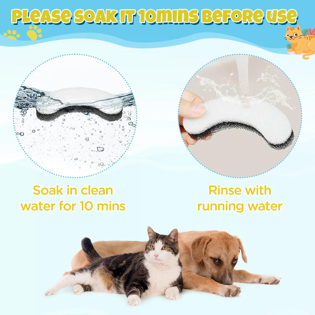 16 Pieces Cat Water Fountain Filters, Water Fountain Filters Replacement for Cat，Water Fountain Fit for Clear Fountain Perfect for NPET WF050 & WF100，Dog Dispenser (16PCS)