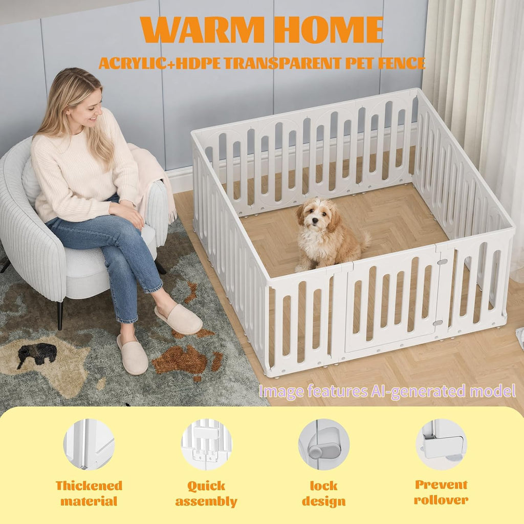 Dog Playpen Indoor for Puppies & Small Dogs, 24 Inch 15 Panel