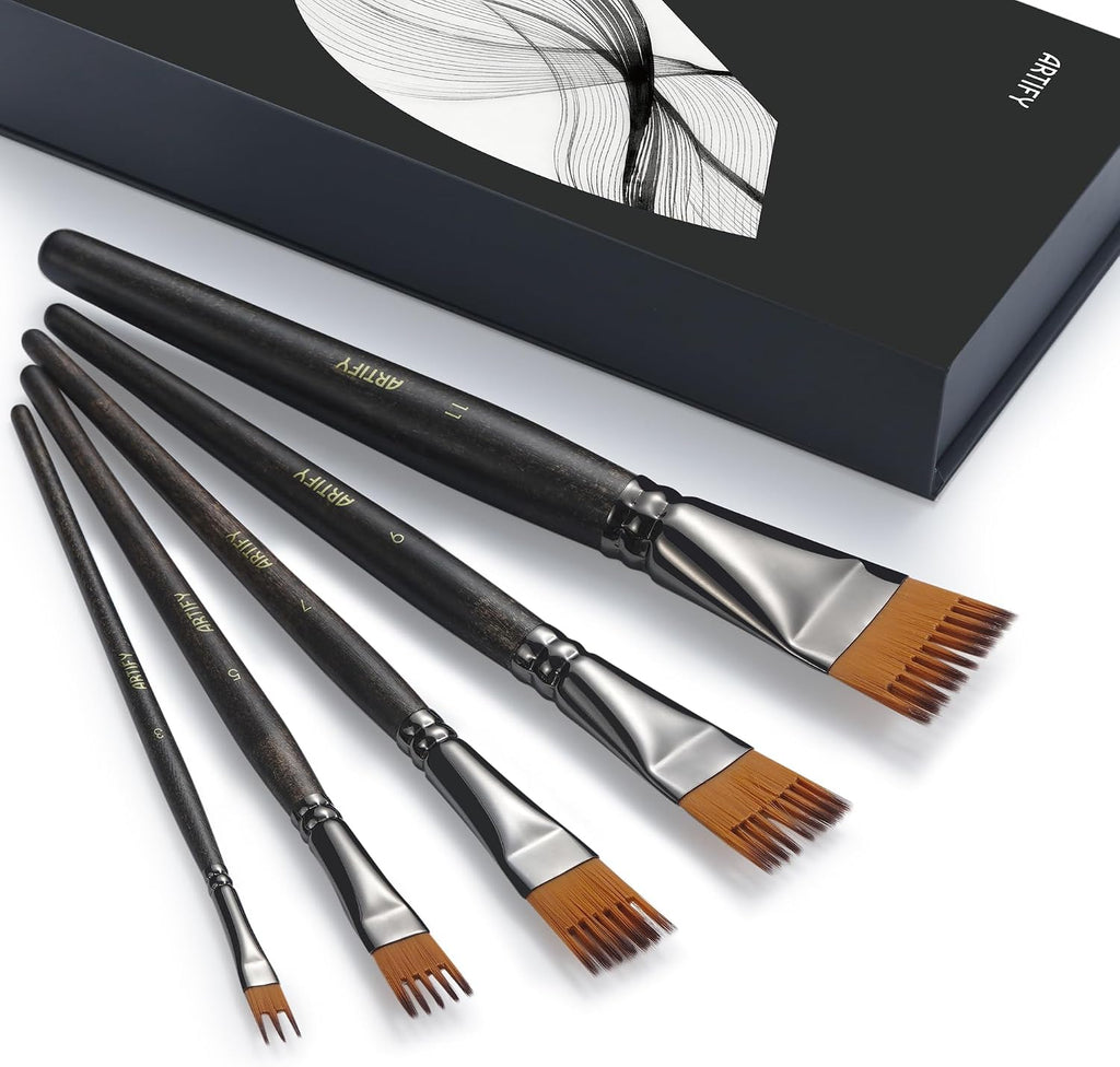 ARTIFY Grainer Brush Set, 5-Piece Flat Comb Paint Brushes