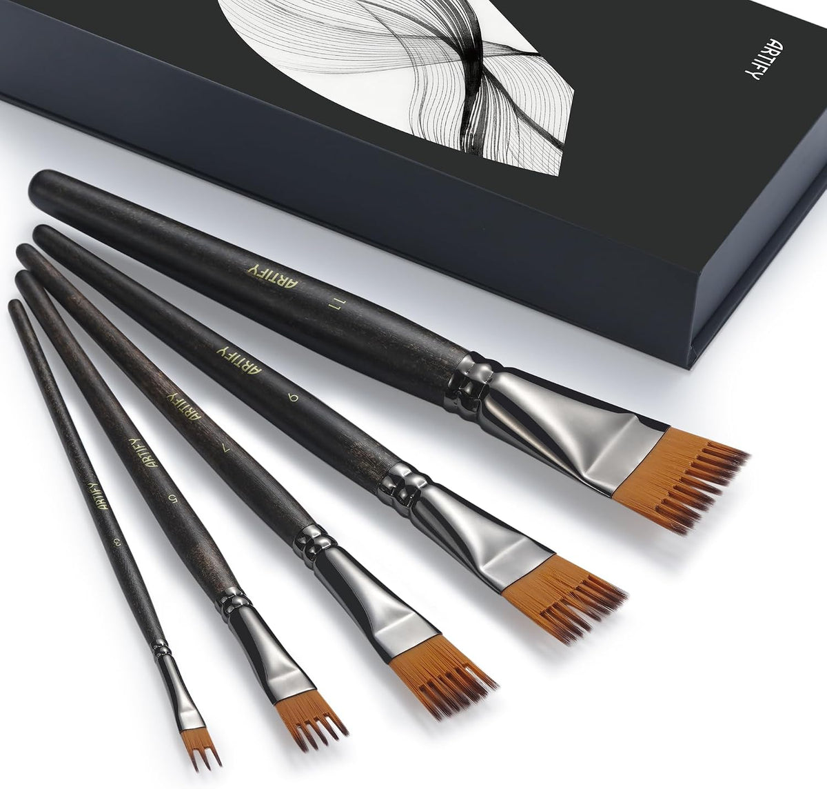 ARTIFY Grainer Brush Set, 5-Piece Flat Comb Paint Brushes