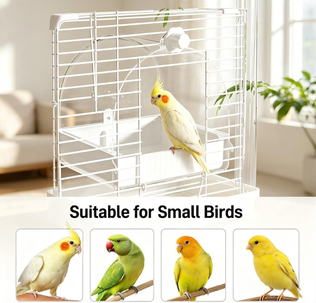 Bird Bath for Cage, 3-in-1 Hanging Shower, Feeder & House,1 Pcs