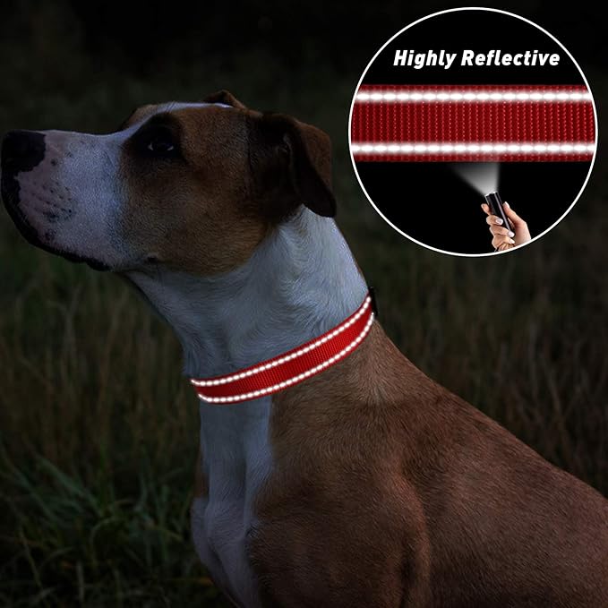 TagME Reflective Nylon Dog Collars, Adjustable Classic Pet Collar - Image 5