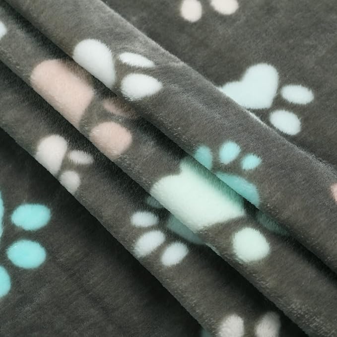 Luciphia 1 Pack 3 Blankets Fluffy Premium Fleece Pet Blanket Flannel Paw - Image 8