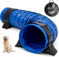 Briwooody 28in X 10ft Dog Agility Tunnel PVC for Large Dogs, Blue