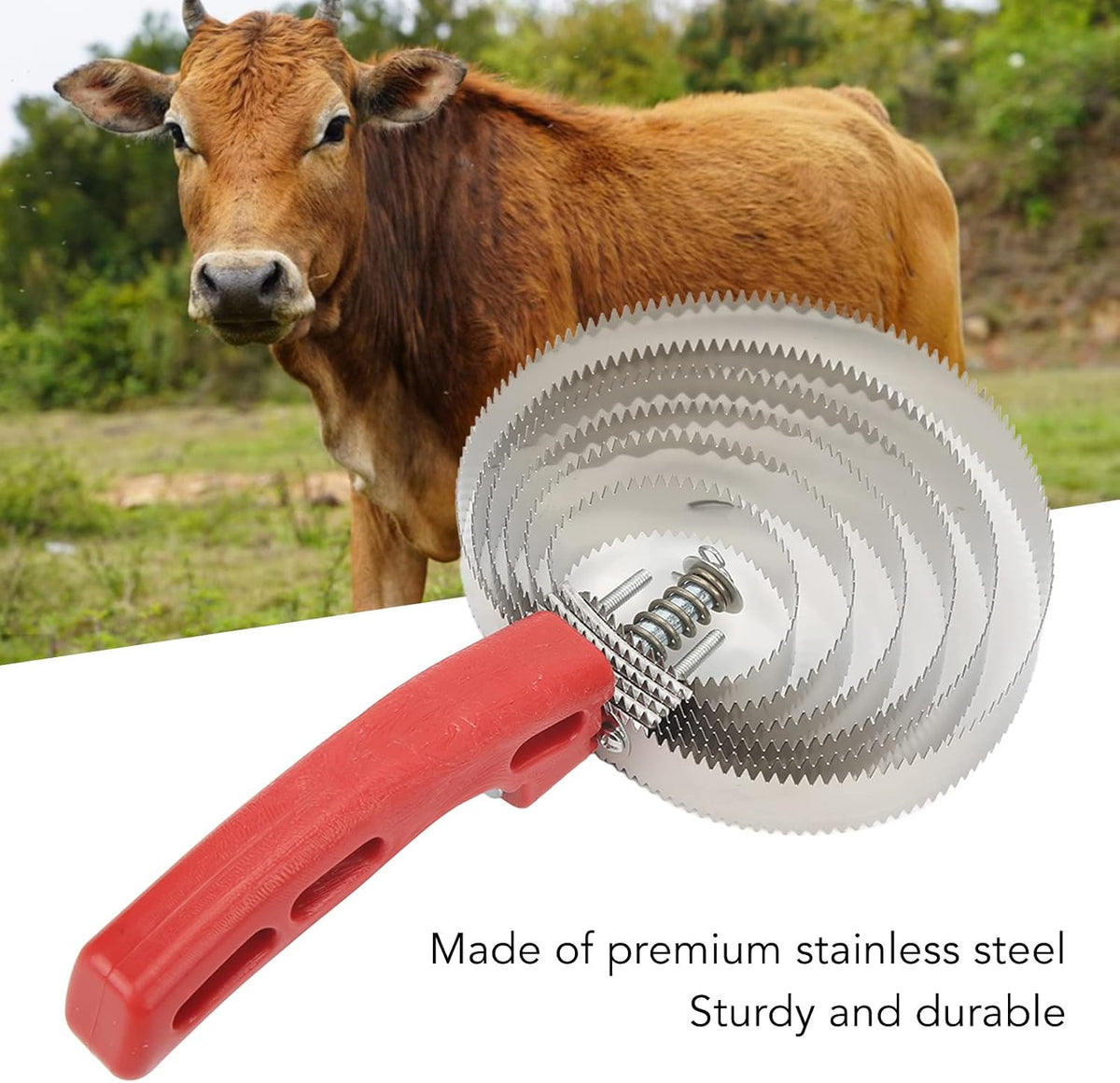 Curry Comb 6 Turns Stainless Steel Itch Relief Horse Brushes for Anim