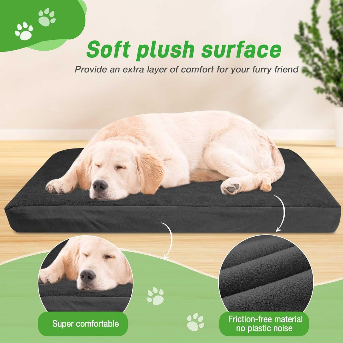 Dog Bed Covers Replacement Waterproof for Dog Bedding Washable Black 2 Pack 35" x 44" XL