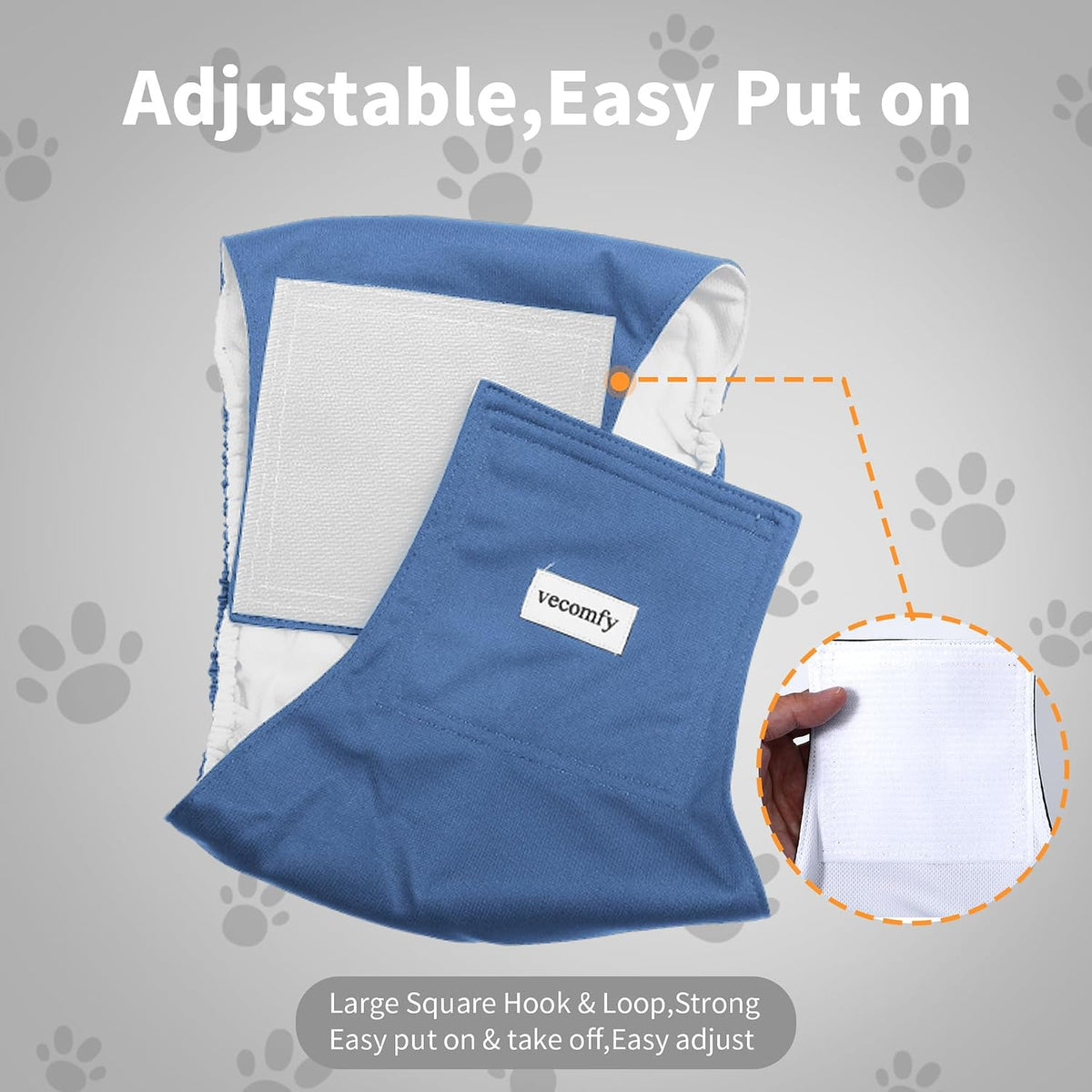 Vecomfy 5 Pack Washable Belly Bands for Male Dogs,Small Dog Diaper,XS