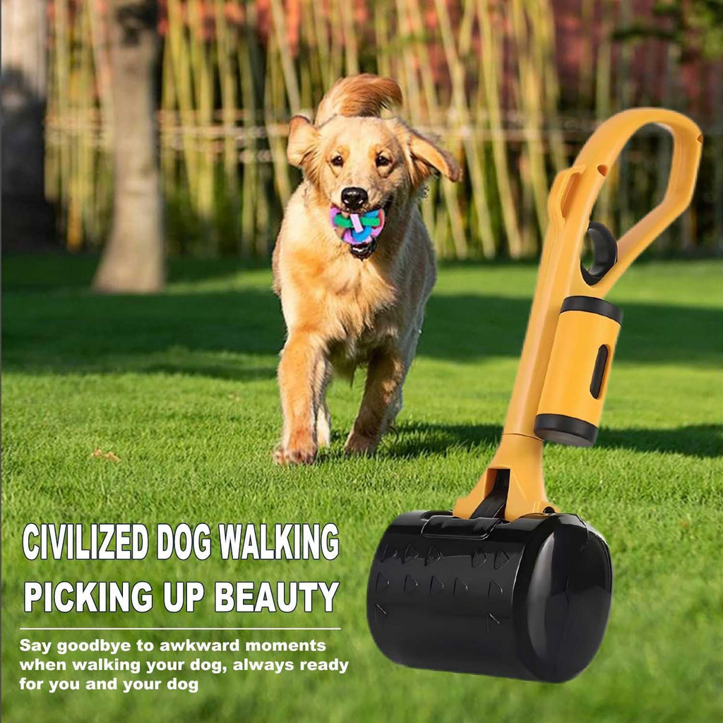 Pooper Scooper for Large Medium & Small Dogs Heavy Duty, 14.18“Long Handled Dog Poop Scooper for Grass,Durable Dog Poop Pick Up Tool, Poop Grabber with 2 Dog Poop Bags 1 Dispenser Poop Scoop，