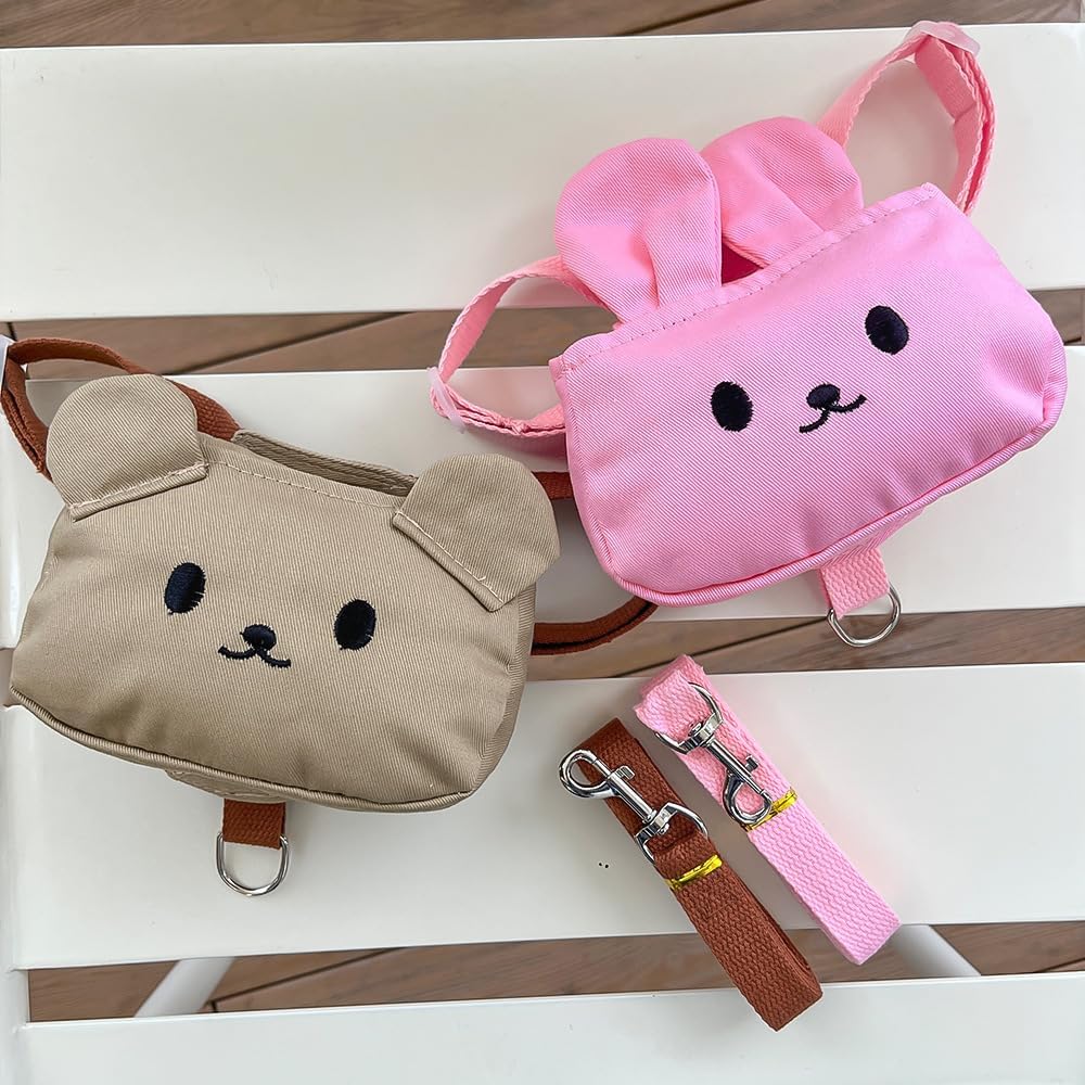 Adjustable Pet Harness with Detachable Backpack – Cute Bunny Design for Cats & Small Dogs