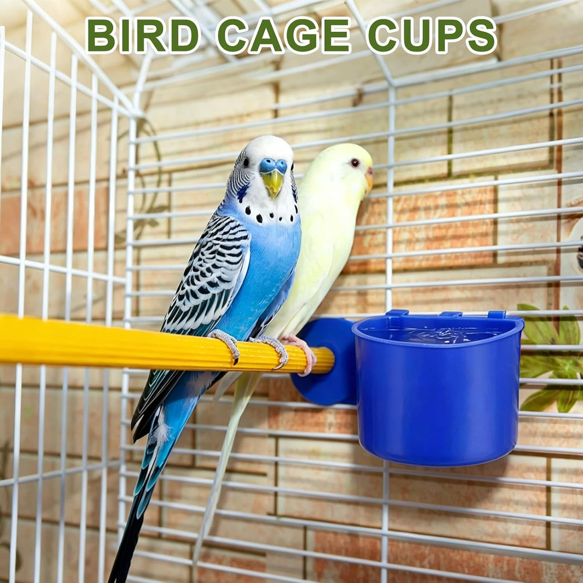 M METERXITY 10-Pack Bird Cage Cups 7 oz Plastic, Blue