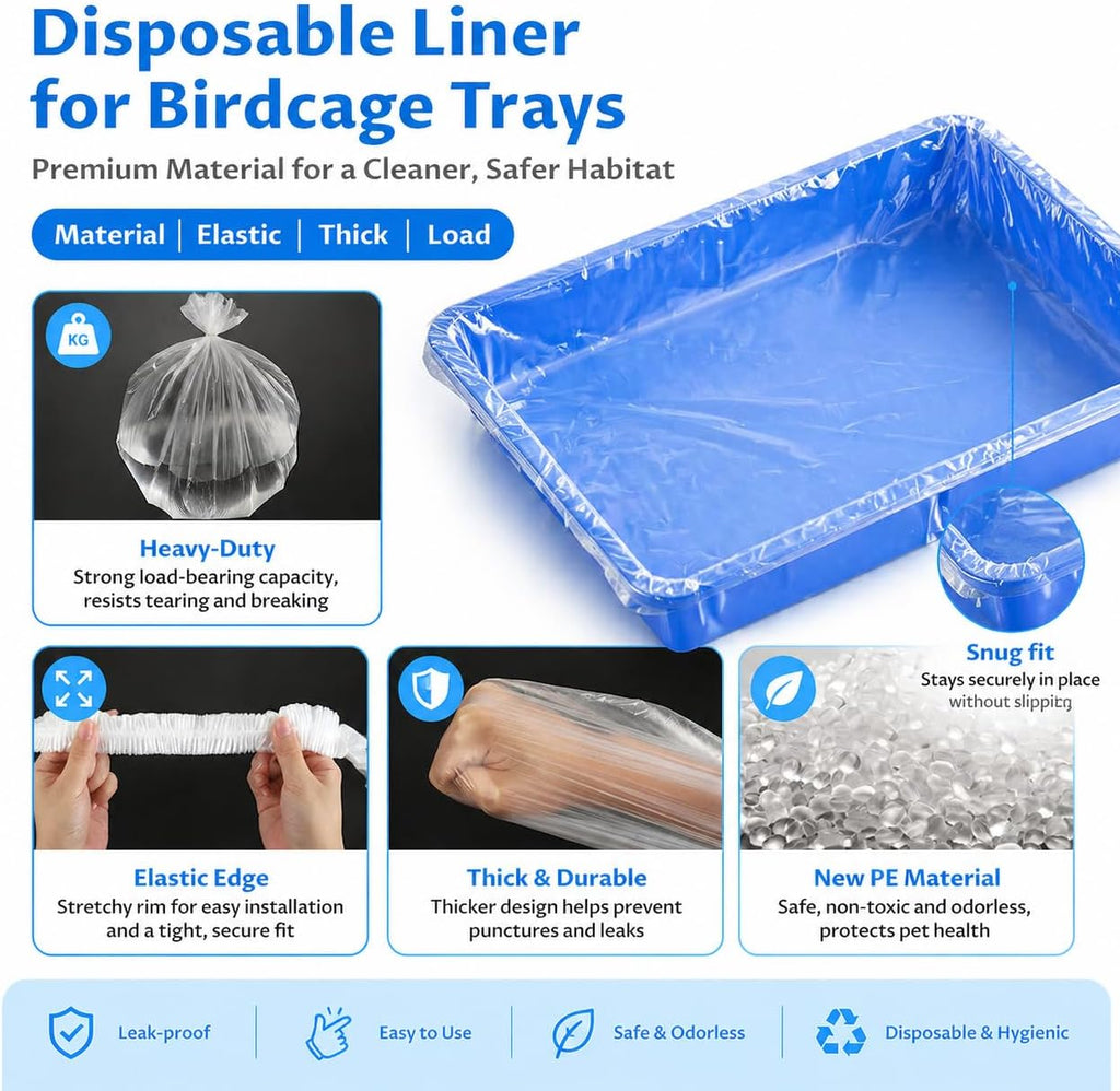 Disposable Small Animal Cage Liners, Plastic Liners Can Cover 37x19, 34x22 30x20 Inches, Suitable For Rabbits, Birds, Guinea Pigs, Chinchillas (30)