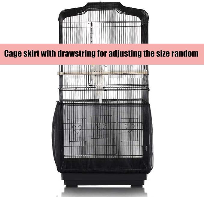 Allazone Bird Cage Seed Catcher, Large Bird Cage Cover, 75-118'' Universal - Image 5