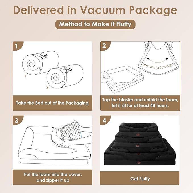 EHEYCIGA Orthopedic Dog Bed for Medium Dog, Waterproof Liner & Washable - Image 7