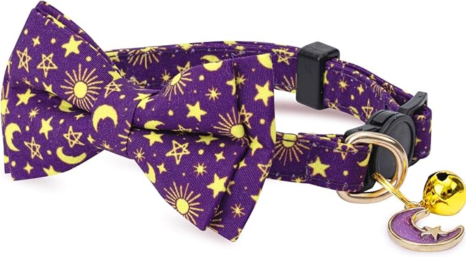 2 Pack Cotton Cat Collar with Bow Tie and Bell - Image 4