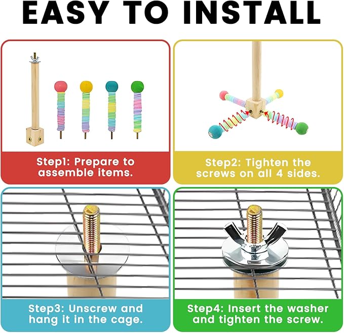 Upgraded Parrot Perch Toy, Rotating Bird Perch Stand - Image 4