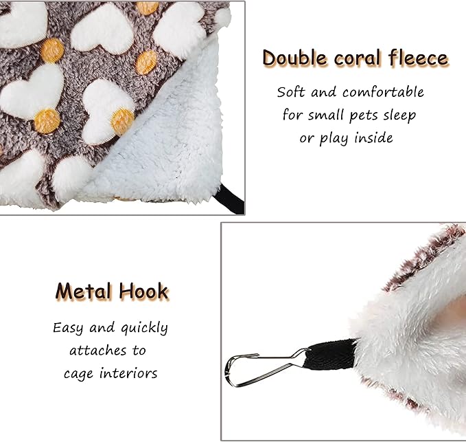 Cat Hammock for Cage, Soft Warm Hanging Bed for Kitten, Guinea Pig, Chinchilla - Image 4