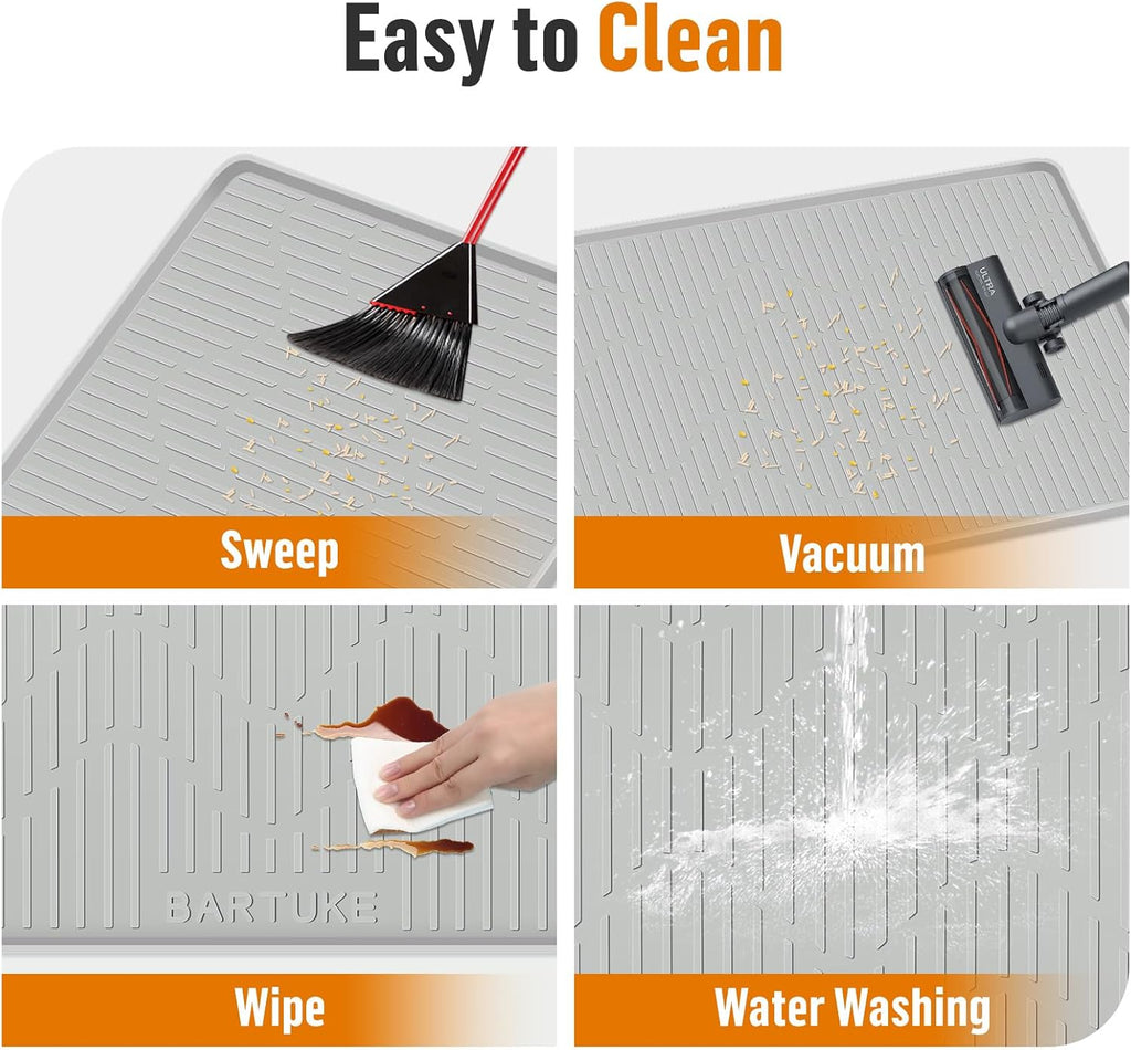 Silicone Cat Litter Box Mat 34"x 20" Extra Large Cat Rubber Mat