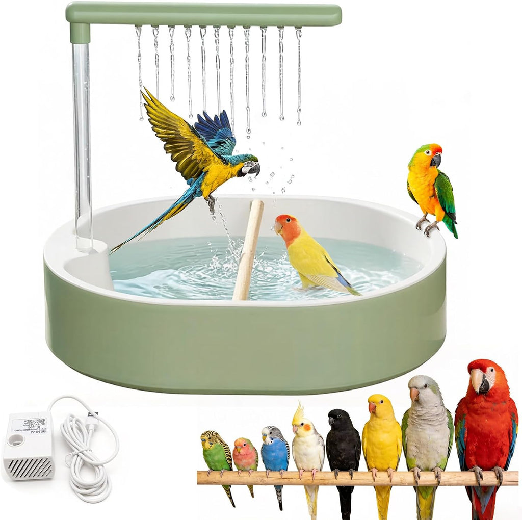 Bird Shower,USB Bird Bath for Parakeets,Cockatiels & Budgies - Automatic Circulating Bird Bath Fountain with Adjustable Flow