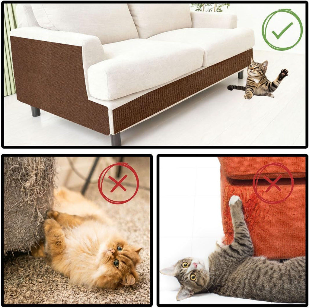 Cat Scratch Furniture Protection, Cat Scratch Mat for Couch Brown