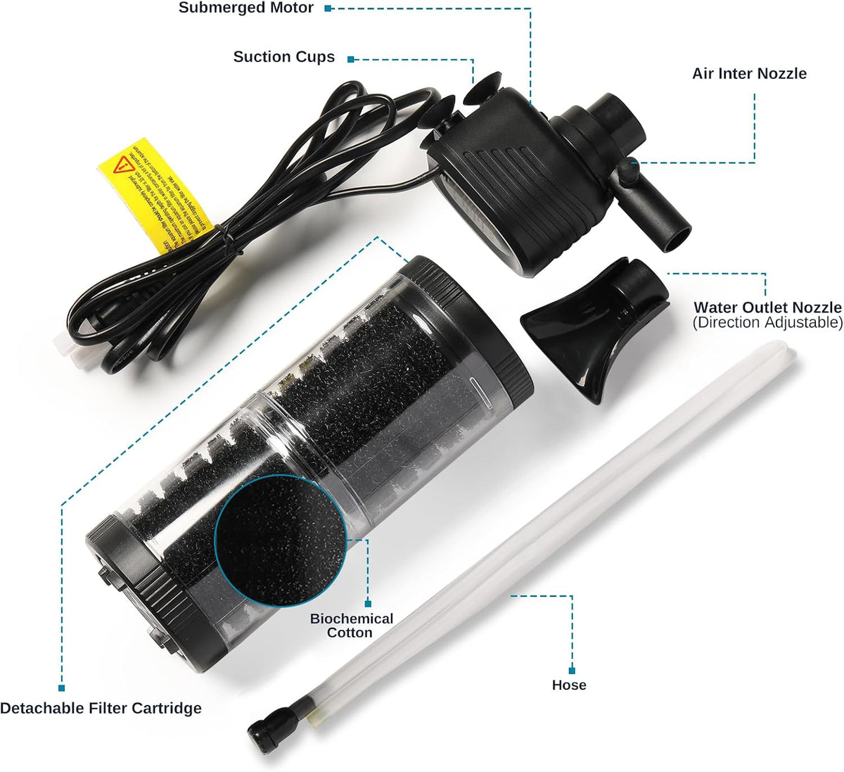SainSmart XpertMatic 15W 2 Stages 238 GPH (900L/h) Aquarium Filter XpertMatic Submersible Aquarium Heater