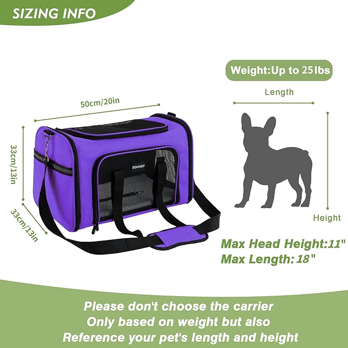 Soundy Large Cat Carrier Dog Carrier Under 25 Lbs, Collapsible Ventilated - Image 5