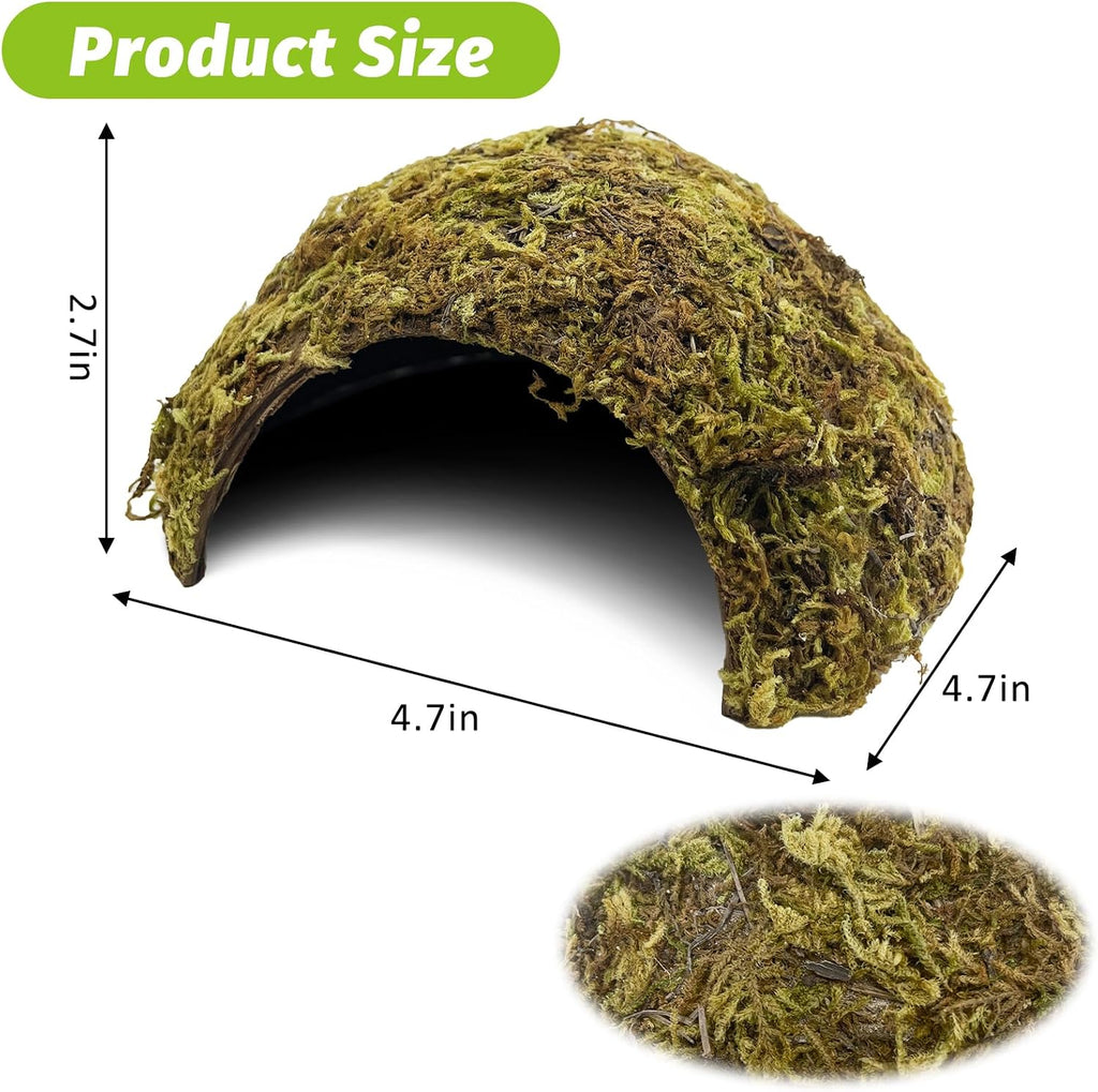 BNOSDM Hamster Hideout 2Pcs Natural Mossy Cave Houses