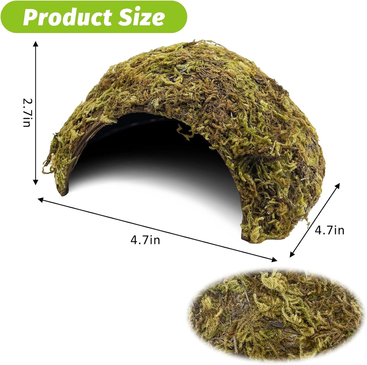 BNOSDM Hamster Hideout 2Pcs Natural Mossy Cave Houses