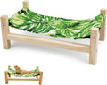Wooden Frame Reptile Hammock, Freestanding Bearded Dragon Bed for Terrarium