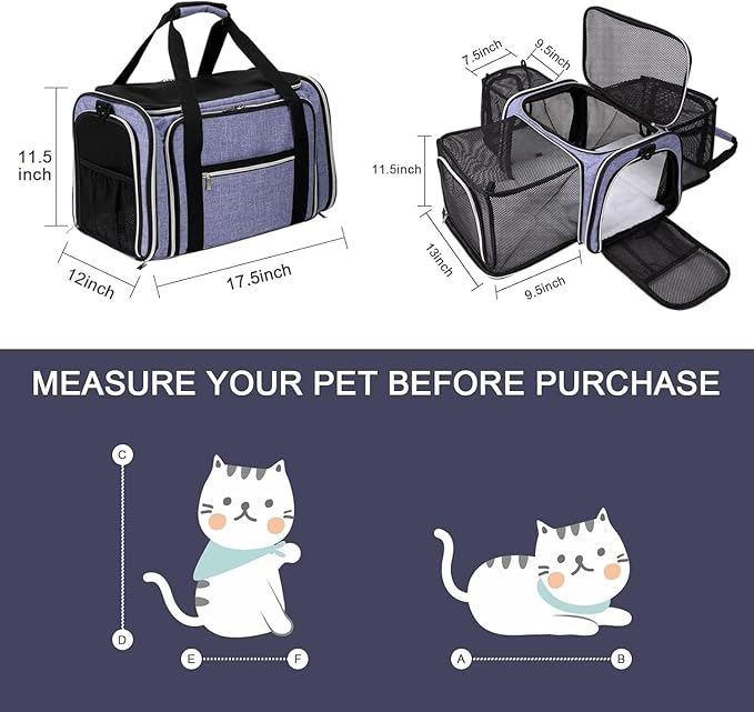 BAGLHER Cat Carrier Bag, Airline Approved Pet Carrier Soft Side Pet Travel 5 - Image 2