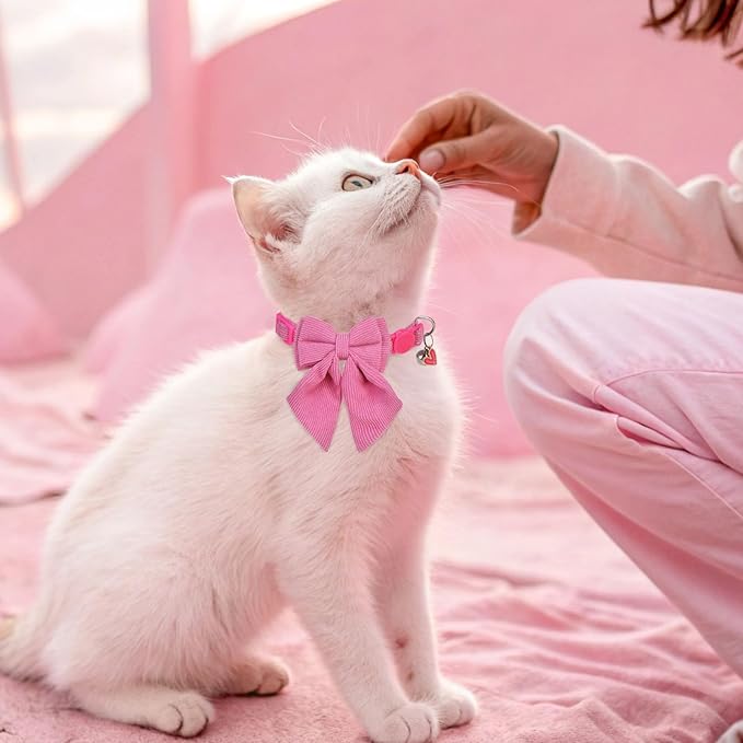 SCENEREAL Cat Collar with Bell & Stylish Bowtie, Holiday Kitten Costumes - Image 6