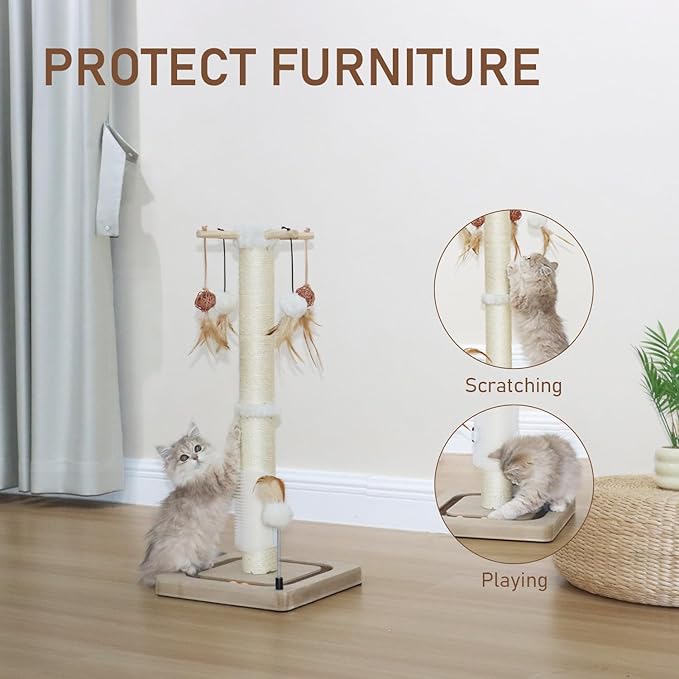 PEEKAB Cat Scratching Post 27 Inches Sisal Scratch Posts - Image 5