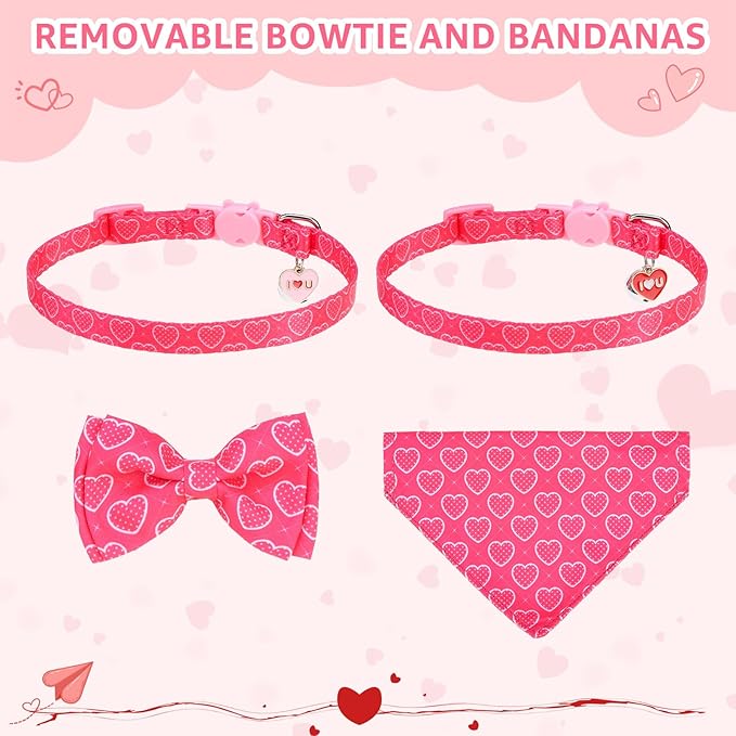 SCENEREAL Valentine's Day Cat Bandana Collars - Image 5