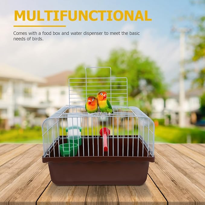 Portable Bird Cage with Perch Food Box and Water Dispenser Spacious Travel - Image 7