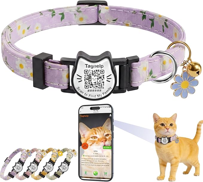 Cute Floral Breakaway Cat Collar by Taghelp