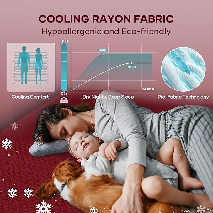 OhGeni 100% Waterproof Mattress Protector, Queen Size Mattress Soft Pad - Image 4