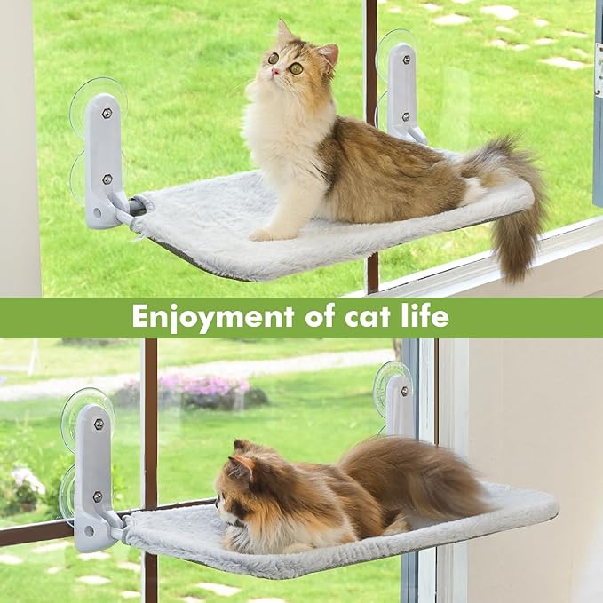 2PC Cat Window Perch Cordless Foldable Cat Hammock Bed - Image 7