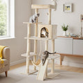 Large Cat Tree 63 Inch, Sisal Scratching Posts Board and Hammock, Pet Play House by Aidoly