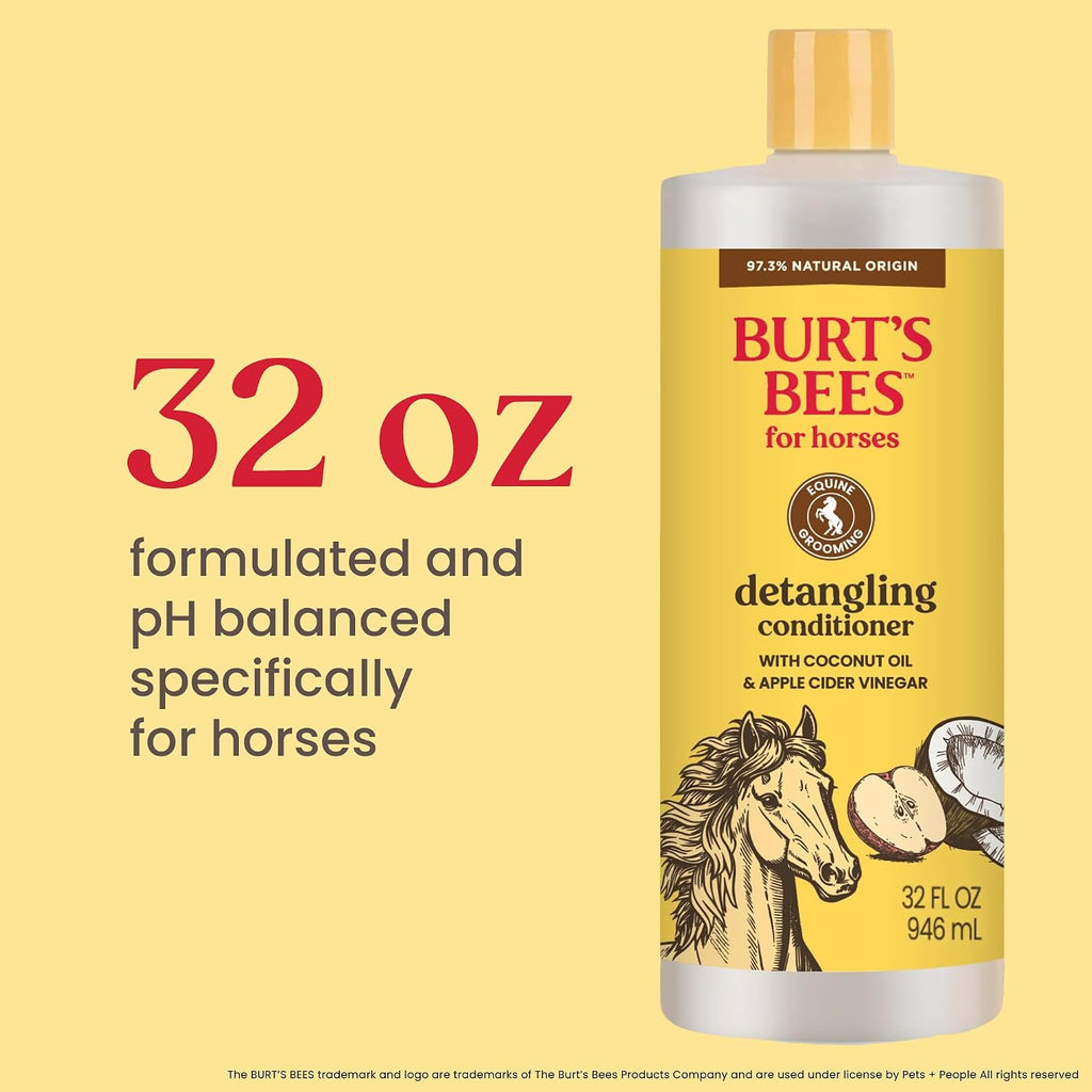 Burt's Bees for Horses Detangling Conditioner, with Coconut Oil, 32 Oz