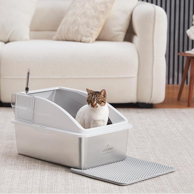 Stainless Steel Litter Box | XXL Deepened 8" Design Enclosed Box - Image 7