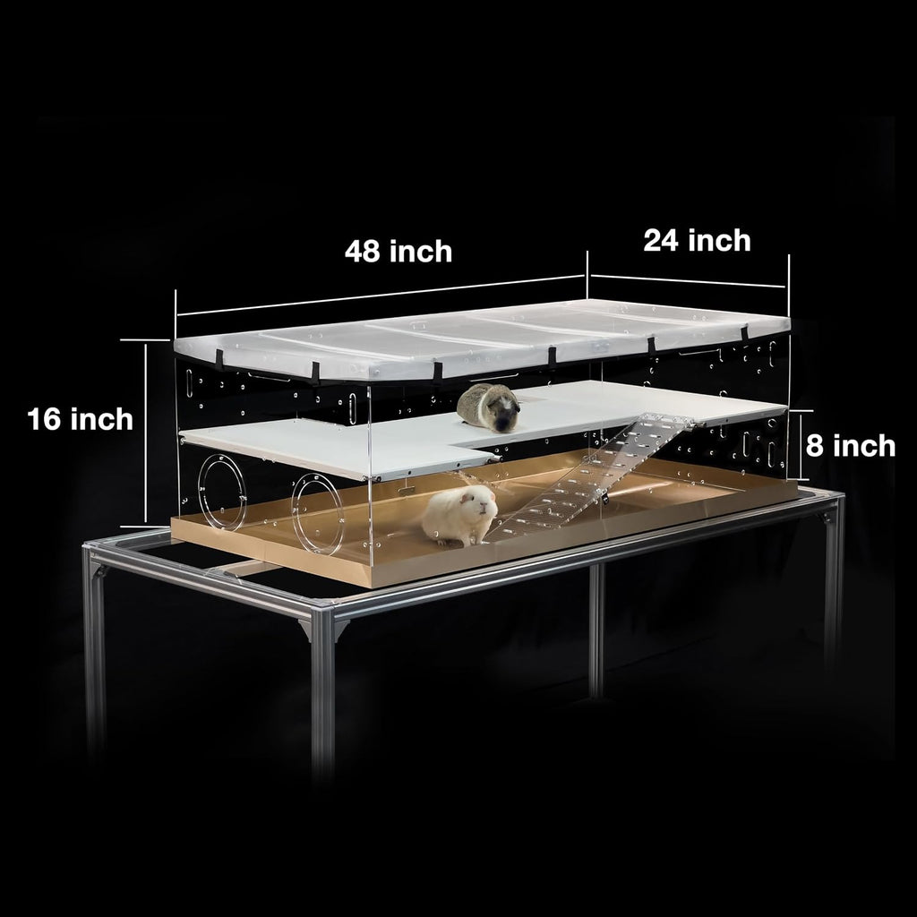 GuineaLoft™ Model-A3Loft 2-Level Acrylic Guinea Pig Cage w/Loft