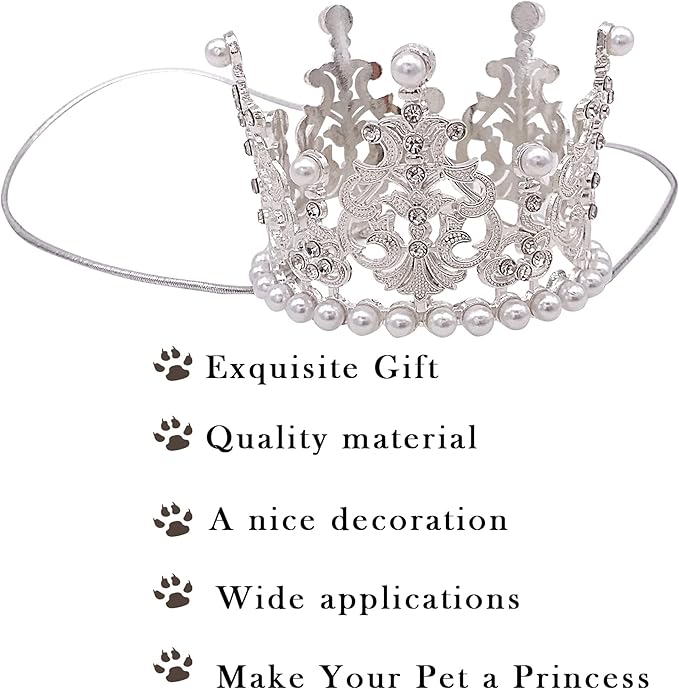 PET SHOW 2pcs Medium Dog Crown Headband Puppies Cat Hat - Image 5