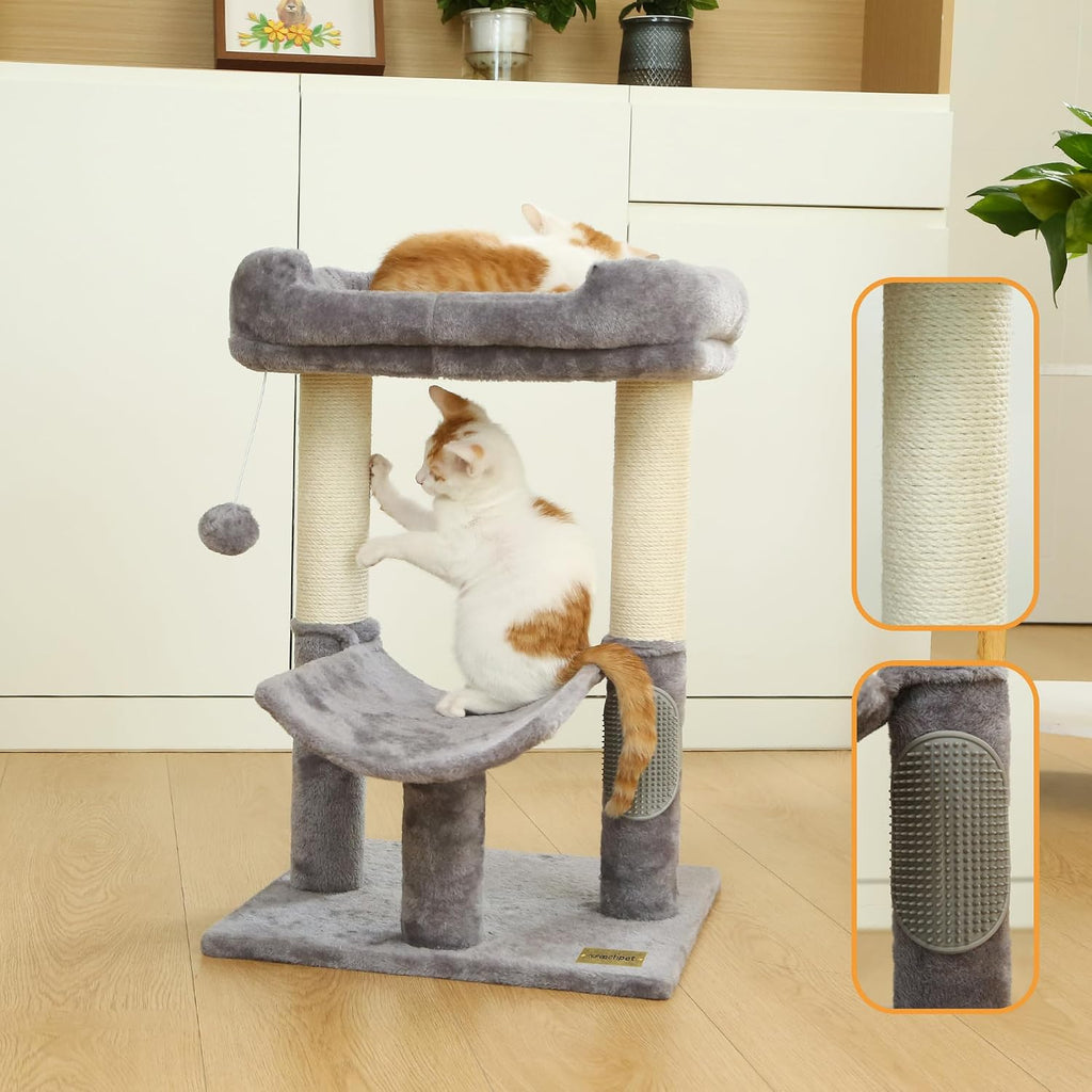 UWELLPETS 24" Tall Small Cat Tree Tower for Indoor Cats, Grey